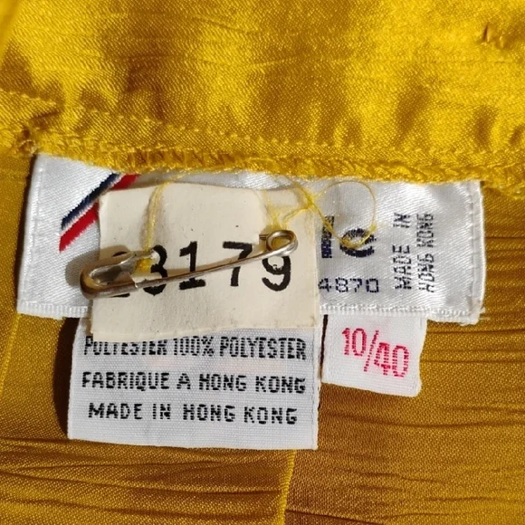 SALE! RARE! Jac Dale Gold Pleated Vintage Midi Skirt - Picture 8 of 10
